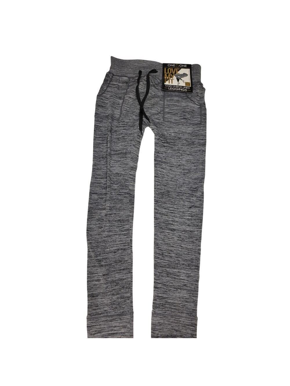 NWT One 5 One Heather Gray Fleece Lined Warm 7/8 Leggings Women's Size XL/1X